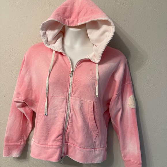Moncler Maglia Cardigan Zip Up Hoodie Women's Size S Oversized Pink - Picture 1 of 12